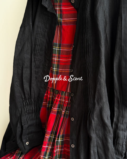 <販売開始 9月19日 金曜日 21:00 〜> INDIGO Tartan Apron Dress / Red・Blue